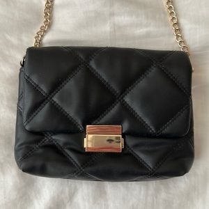 H&M Quilted Purse - Black with Gold Chain